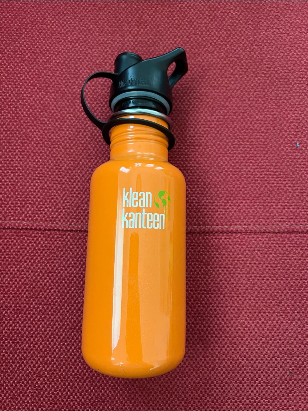 Klean Kanteen 18 fl oz Stainless Steel Wide Mouth Water Bottle (Orange) Lid
